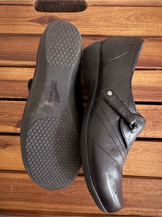 Dansko Franny Black Leather Wedge Loafers Womens Shoes Size 37 US 6.5-7 main image 5